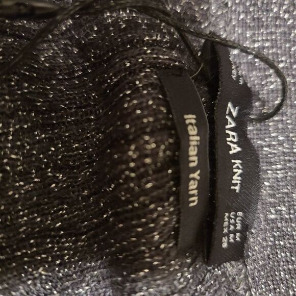 Zara Silver Metallic Knit Cardigan Medium NWT - Picture 4 of 5
